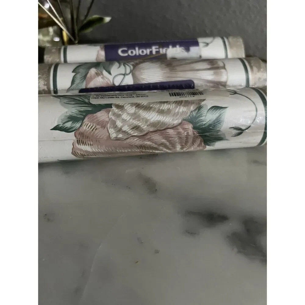Vintage Sunworthy Colorfields Border Floral #WB626 New 3 Rolls 5yds X 4.57”